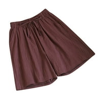Joga hlače za žene velike strukske ljetne pamučne konopske hlače široke noge hlače labave prozračne sa džepnim popustom
