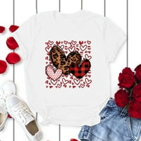 Žene kratkih rukava Crewneck Love Heart Ispiši slatko dame Odjeća Proljeće Ljeto odmor modna casual