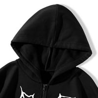 Jakne od nijansa za žene Crni zip up hoodie za žene, ženske vintage y2k 90s Streetwear Grunge dukseri