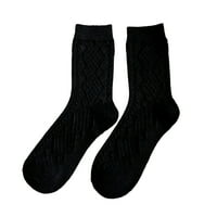 Par ženske čarape debele visoke elastičnosti Rhombus tekstura srednje cijevi prozračne jesenske zimske