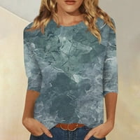 Apepal ženska modna majica za orez vrata otisnuta casual labavi preveliki vrhovi tamno siva 2xl