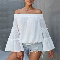 GUBOTARE VALINTINEVNI DROVI DRŽAVE ZA ŽENE ŽENE FALESNE LATE THENICE Dugih rukava TUNIC TOPS VNeck Loose