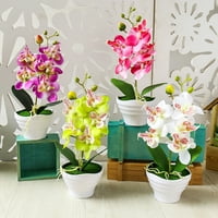 Artifični Bonsai Svilena orhideja Phalaenopsis sa vazom Početna Dekoracija uređenja za zabavu Vjenčani dekor, umjetni cvjetni lonac Phalaenopsis Bonsai Ornament Balcany Kućni krajolik Dekor