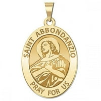Saint Abbondanzio ovalna dvostrana fudbalska religijska medalja 14k žuto zlato