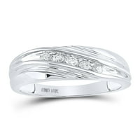 10kt bijeli zlatni mens okrugli dijamantski vjenčani prsten CTTW