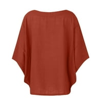 Ženska modna ležerna temperamenta okrugli vrat kratki rukav pamučna konopska konopska majica