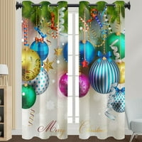 HAITE božićne zavjese Gromet prozor Tretmani zavjesa Dekoracija Xmas Kućni dekor Lan Teksturirani svjetlo Filtriranje stila # A Ž: 52 H: 72