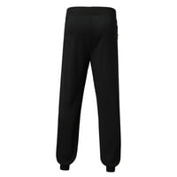 IOPQO Duksevi za muškarce Muške pune boje Casual Sportske hlače Zipper Pocket Boja Podudaranje pantalonskih pantalona Trude za muškarce