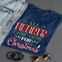 Sva srca dolaze kući božićne majice-majice -Martprints dizajni, ženski veliki