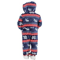 Podudaranje obiteljske božićne pidžame Hoodie Elk Jumpsit ROMper Holiday PJS Jedna s kapuljačom