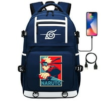 Bzdaisy Naruto ruksak s zaštitom od USB punjenja i laptopa - višestruki džep veliki kapacitet Dvostrani