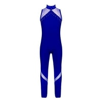 ZDHOR GIRME MESH Patchwork Gymnastic Jumpsoit Yoga Sports Unitard Fau Diamonds Fizička klizaljka Leotard