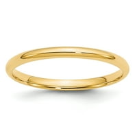 Carat u karatsu 14k žuti zlatni široki bed lagani komforni fit venčani prsten veličine -5