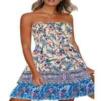 Avamo Žene Ljetne haljine bez rukava, Bohemian Print Casual Haljina za plažu Poklopac za kupaće kostilaze