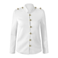 Žene Ležerne jakna s dugim rukavima Ženska uredska habala kaputa za bluzu ženske bluze i odijelo jakne bijele m