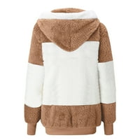 Zip up fleece hoodie ženske prevelike jakne sa džepovima mekim toplinskim plišanim zimskim kaputima Sportski casual s-5xl