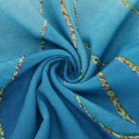Ženski casual vrhovi cvjetni V-izrez kratki rukav labavi majice plavi 3xl