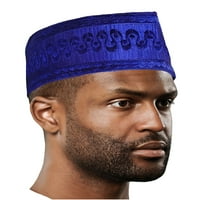Plava vezena afrička ruka tkana aso oke šešir