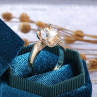 LowProfil prstenovi za žene djevojke okrugle cirkonije pozlaćeni srebro angažovanje vjenčanih prstena