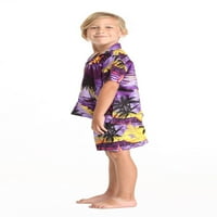 Dječaka Havajski aloha majica u ljubičastoj zalasku sunca veličine 12