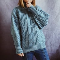 Prevelizirani džemperi za žene Trendi modne duge rukave Turtleneck labavi puni boje bluza Pleteni džemper