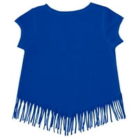 Djevojke Toddler Tiny Turmop Royal Toronto Blue Jays Baseball Bow Fringe majica