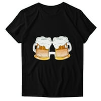 Ganfancp ženska klirenca, casual okruglog piva za pivo za piće Print kratkih rukava, veličina S-3XL # Rasvjetni posao