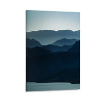 Panel set Platno Zidna umjetnost bez uokvirenog, dimnjačani plavi grebeni planine Stretnjeni zid slika