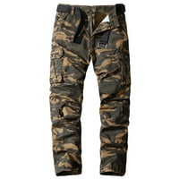 Lu's Chic Muške teretne hlače Casual Pamuk Multi-džepovi Radne vojske divlje radne pantalone Khaki 30