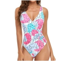 Žene kupaći kostimi Ispiši seksi remen Jednodijelni bikini dno od plaže kupaći kostimi vruće ružičaste