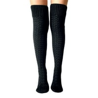 Katerija Ženska kabl pletene visoke čarape Extra Duge zimske tople preko čarapa za koljeno bedro visokog