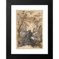 Salvator Rosa Crni moderni uokvireni muzej Art Print pod nazivom - St. Paul, Hermit