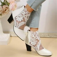 Aufmer božićne sandale za žene Dame Slijede cipele Srednja peta Ležerne prilike Cvijeće Zipper Prozračne