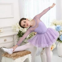Bullpiano Toddler Girl s dugim rukavima Latino plesne haljine Djevojke Faza Performanse Ballet Tutu