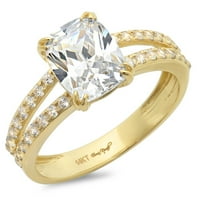 3. CT jastuk Cleani simulirani dijamant 18k žuti zlatni gravirajući izjavu bridalne godišnjice Angažovanje vjenčanog prstena veličine 10.25