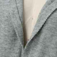 Kali_store ženske pad džempera Ženski dugi rukav otvoren prednji kardigani pletene džempere sa džepovima bijeli, m