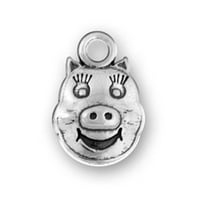 Sterling Silver 16 BO lančani 3D svinja lica Privjesak ogrlica animirane funkcije