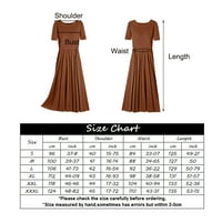 V-izrez haljine za žene Midi haljina za žene Žene Ležerne prilike kratkih rukava CREW Crt Solid Color