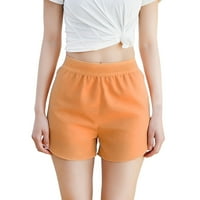 Ženske trke Shorts Solid Print Casual Ljetni narandžasti XXL