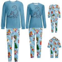 Porodična božićna pidžama set za spavanje crtane rubljenje iz crtanih monstruma Print za odrasle-dječje-baby-kućni ljubimac 2-komadni gornji i hlače BodySuits Unise Pajamas set