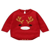 Dječji božićni džemperi za djevojke dječaci novorođeni jeleni dugih rukava za rub rub bodysuit božićna