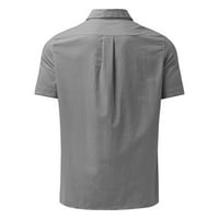 SHPWFBE muške majice musko casual majica HEM džep s kratkim rukavima isključite majicu košulje na ovratniku