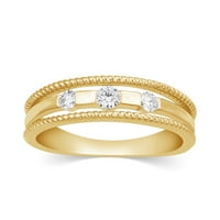 Za vas CTTW bijeli prirodni dijamant u 14K žutom pozlaćenom vječnošću Fany tri kameni prsten, veličina prstena-5.5