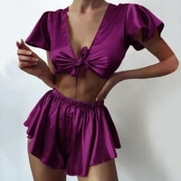 Gyouwnll Sleep rublja za ženske pidžame za žene - Learierie Sleep Bageward Satin Silk Babydoll Cracy Up Noćna odjeća Pidžama