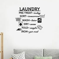 Riječi pranja rublja PVC Naljepnica za zid u zidu za sjedenje za spavaću sobu za spavaću sobu