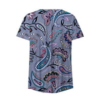 Ženski kratki rukav s majicama sa dugmetom za rezanje, košulja na plinuta majica TOP Ležerne prilike Floral Fit majica Tee bluza