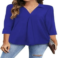 Ženske košulje s kratkim rukavima za rukav Poslovni casual vrhovi labavi rad Bluzes S-XL