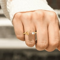 Miyuaadkai prstens Gold Personalizovani početni prsten za prsten Personalizirani početni slovo Otvoreni