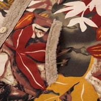 Jakne Kaputi za žene Pulover Tunic Fashion Etničko cvjetno spajanje ispisa Pamuk i posteljina Kardigana s kapuljačom dugih rukava