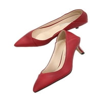 Gomelly Dame haljina cipela na pumpima šiljasti cipele za prste pumpe Comfort Mid Heels Office Wedding Red 8